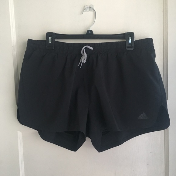 Adidas Black Woven Slit Shorts Built-in Briefs - Picture 5 of 7